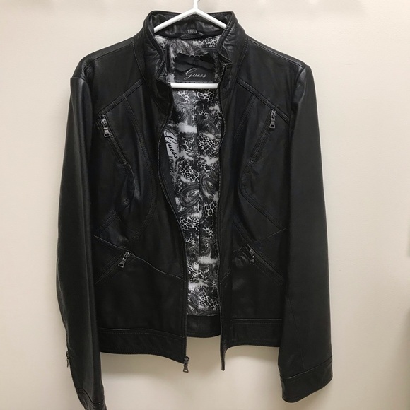 Guess Soft Genuine Leather Jacket - Picture 3 of 13